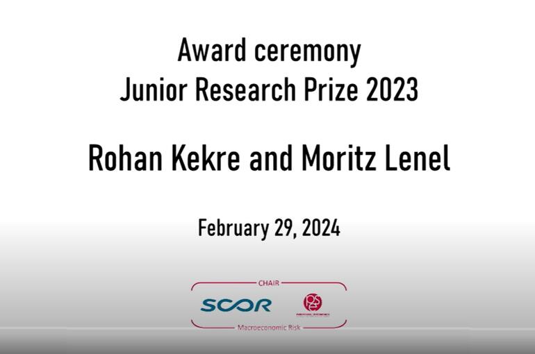 2023 | Junior Research Prize - SCOR-PSE Chair, Macroeconomic Risk